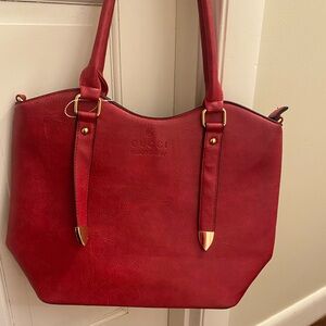 Faux leather tote pocketbook